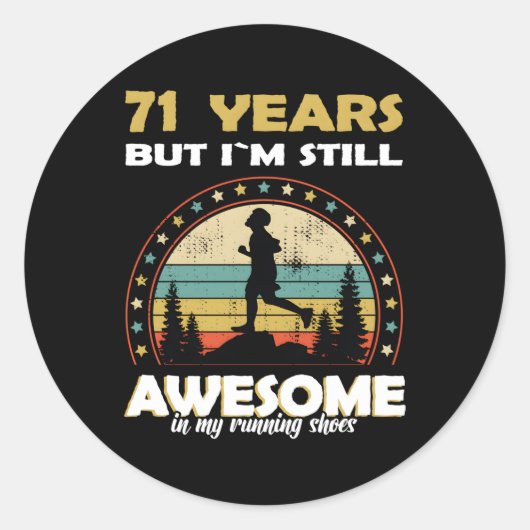 Sticker Rond Coureur Awesome 71 (Devant)