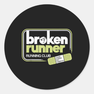 Sticker Rond Coureur cassé Club Coureur Tourner Les Revers En C
