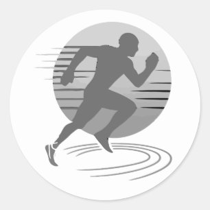 Sticker Rond Coureur Course à pied Marathon Compétition