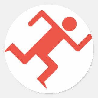 Sticker Rond Coureur de l'homme rouge