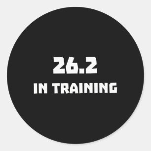 Sticker Rond Coureur De Marathon 26.2 En Formation En Course