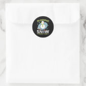 Sticker Rond Coureur d'hiver - Courir est neige beaucoup amusan (Sac)