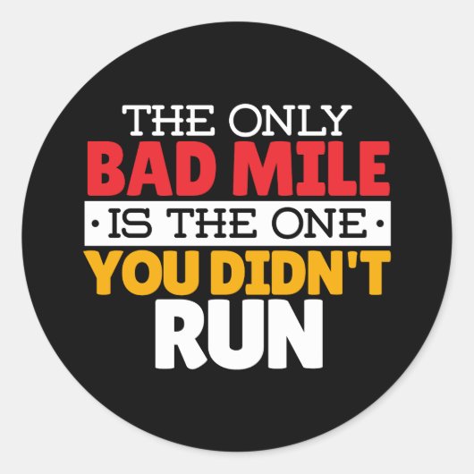 Sticker Rond Coureur - Drôle Mille Mille À Courir Citation (Devant)