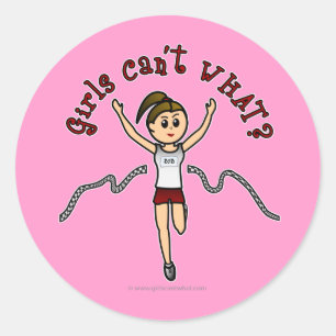 Sticker Rond Coureur léger en Uniforme rouge