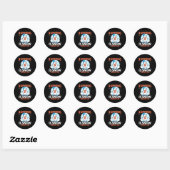Sticker Rond Coureur par temps froid - Courir est neige beaucou (Feuille)