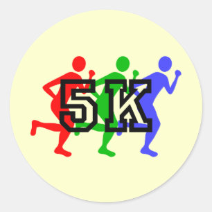 Sticker Rond Coureurs 5K colorés