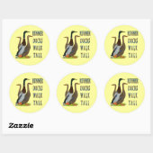 Sticker Rond Coureurs Canards Marcher Haut (Feuille)