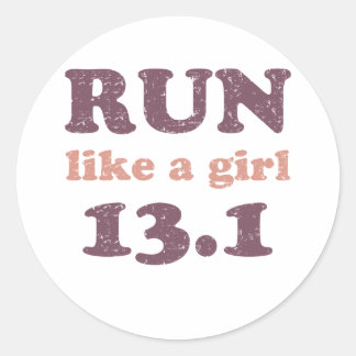 Sticker Rond Courez comme une fille 13.1