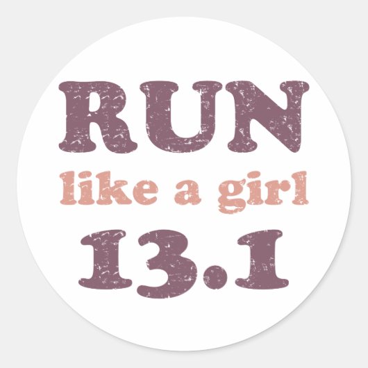 Sticker Rond Courez comme une fille 13.1 (Devant)