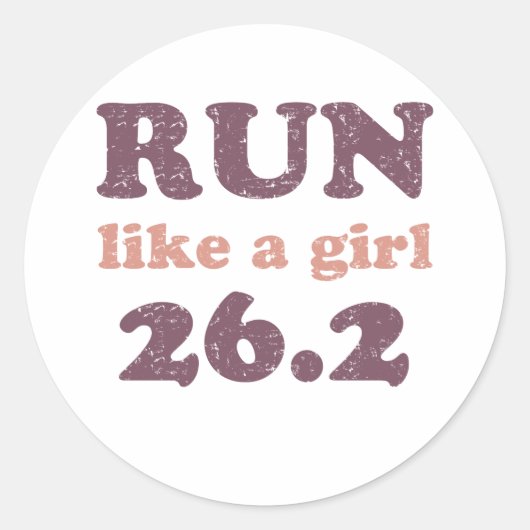Sticker Rond Courez comme une fille 26.2 (Devant)