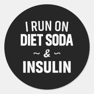 Sticker Rond Courir au soda diététique et à l'insuline - Sensib