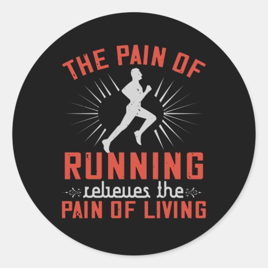 Sticker Rond Courir - Douleur de courir (Devant)