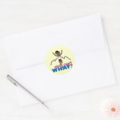 Sticker Rond Courir la fille en rouge (Enveloppe)