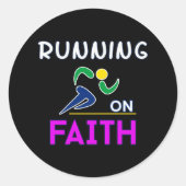 Sticker Rond Courir sur la foi Christian Runner (Devant)