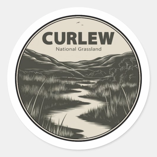 Sticker Rond Courlis National Grassland Idaho Stream (Devant)