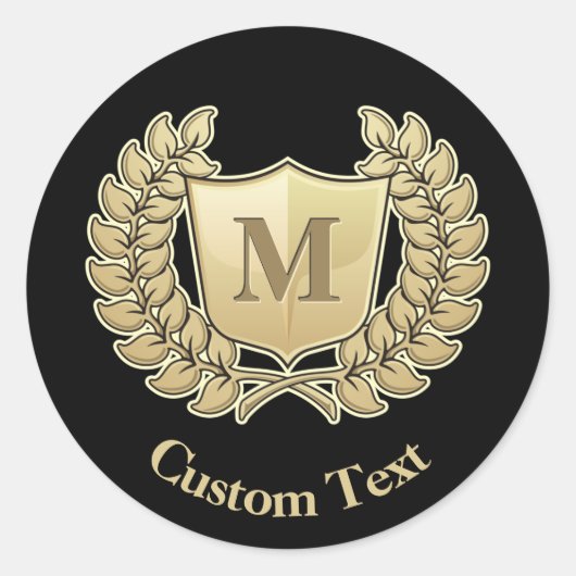 Sticker Rond Couronne avec bouclier (Devant)