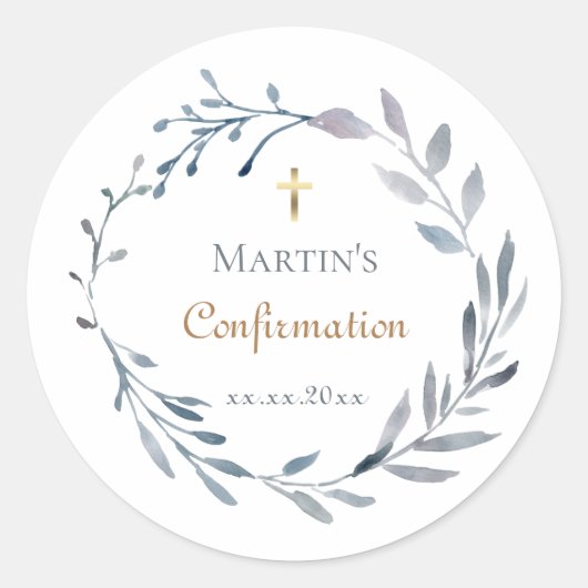 Sticker Rond Couronne bleue de confirmation (Devant)