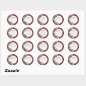 Sticker Rond Couronne botanique aquarelle hiver (Feuille)