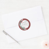 Sticker Rond Couronne botanique aquarelle hiver (Enveloppe)
