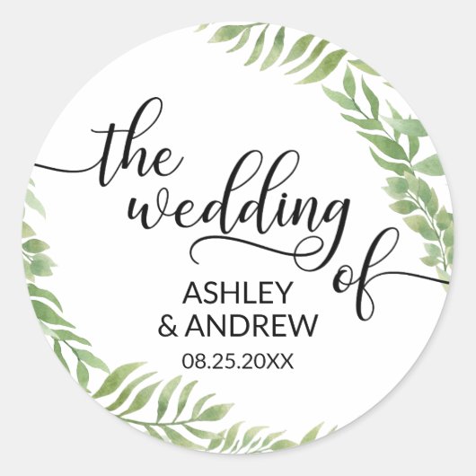 Sticker Rond Couronne botanique feuille Le Mariage des phoques (Devant)