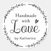 Sticker Rond Couronne botanique rustique faite à la main avec a (Devant)