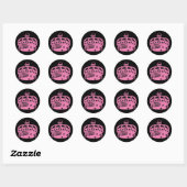 Sticker Rond Couronne crâne rose (Feuille)