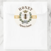 Sticker Rond Couronne d'abeilles et miel de couronne Jar 2 (Sac)