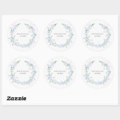 Sticker Rond couronne d'aquarelle avec papillons (Feuille)