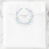 Sticker Rond couronne d'aquarelle avec papillons (Sac)