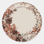 Sticker Rond Couronne d'automne mariage rustique (Devant)