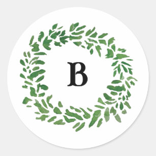 Sticker Rond Couronne de bienvenue monogramme