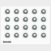 Sticker Rond Couronne de branches d'eucalyptus et de pin (Feuille)