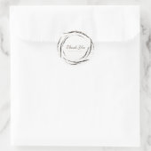 Sticker Rond Couronne de branches et brindilles rustiques, fave (Sac)