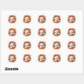 Sticker Rond couronne de chat d'automne (Feuille)