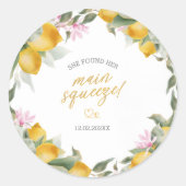 Sticker Rond Couronne de citron Budget Main Squeeze Baby Shower (Devant)