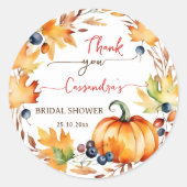 Sticker Rond Couronne de feuilles de citrouille pour tomber amo (Devant)