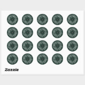 Sticker Rond Couronne de feuilles vert forêt Monogramme Nature (Feuille)