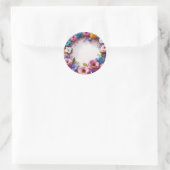 Sticker Rond Couronne de fleurs (Sac)