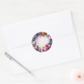 Sticker Rond Couronne de fleurs (Enveloppe)
