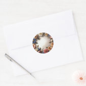 Sticker Rond Couronne de fleurs (Enveloppe)