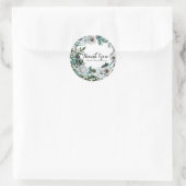 Sticker Rond Couronne de fleurs botaniques florales blanches (Sac)