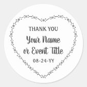 Sticker Rond Couronne de fleurs simple et rustique pour mariage (Devant)