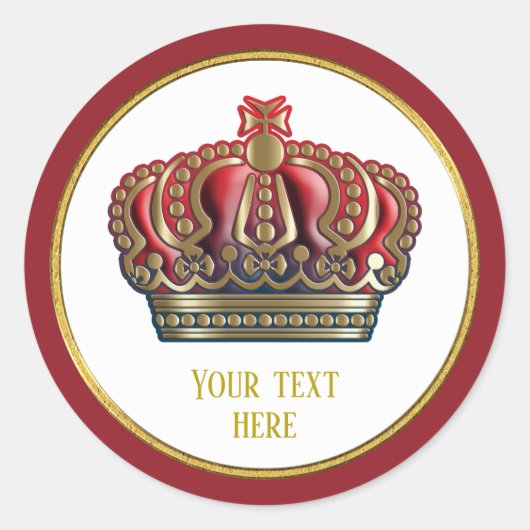 Sticker Rond Couronne de la Croix Royale - Bleu Or (Devant)