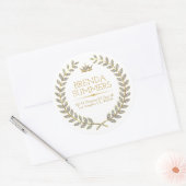 Sticker Rond Couronne de laurier de parties scintillant blanche (Enveloppe)