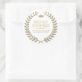 Sticker Rond Couronne de laurier de parties scintillant blanche (Sac)