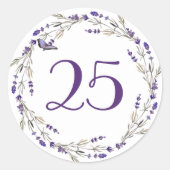 Sticker Rond Couronne de lavande pour 25e anniversaire de maria (Devant)