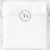 Sticker Rond Couronne de lavande pour 35e anniversaire de maria (Sac)