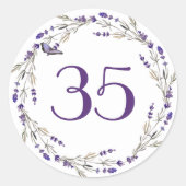 Sticker Rond Couronne de lavande pour 35e anniversaire de maria (Devant)