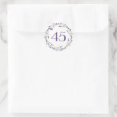Sticker Rond Couronne de lavande pour 45e anniversaire (Sac)