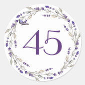 Sticker Rond Couronne de lavande pour 45e anniversaire (Devant)
